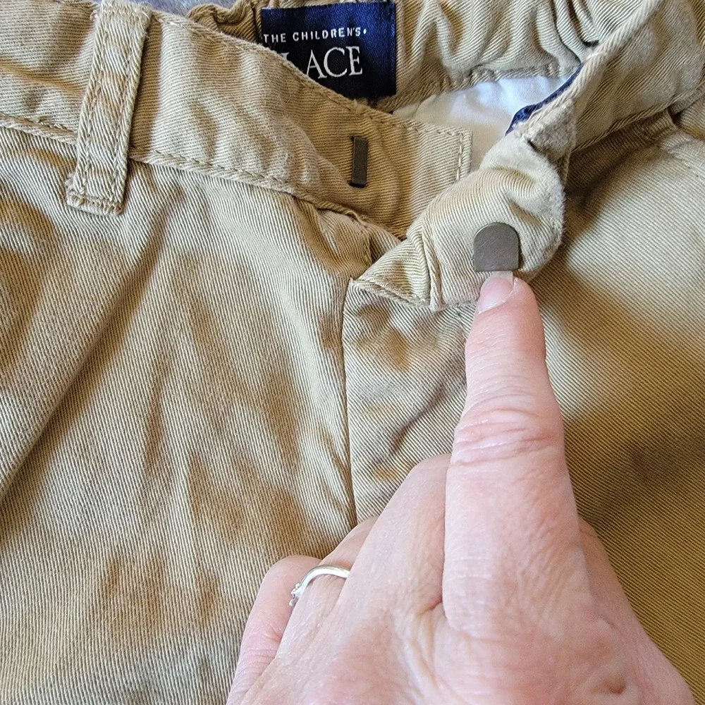 The Children's Place Chino Dress Trouser Baby Boy 6-9M Khaki Adjustable Waist